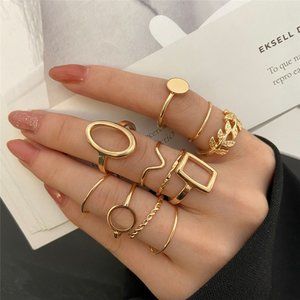 Bohemian Geometric vintage Women's ring set